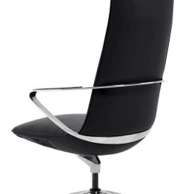 Elégant fauteuil de direction Haut de Gamme en cuir noir - Modèle Chic